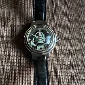 Toy Story Disney’s Fossil Buzz Lightyear Pixar  Black Leather Strap Watch